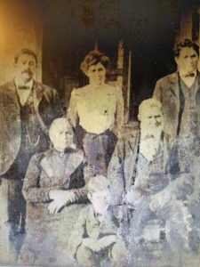 2Coyne Lydon family in MarcellusRobert SteingraberOnondaga County This is my 2nd great grandparents Tadgh "Tady" Coyne and wife Catherine Lydon (back row left and center). Next to them on right is one of their sons, Michael, who was an alderman in Syracuse for years. 
The older couple in front row are Catherine's parents. Patrick lydon and Bridget Coyne (my 3rd great grandparents. Between them is Tady's youngest son Timothy. 
They all came from the civil parish of Ballynakill in western County Galway, Ireland. Tady and Catherine came over in 1862 and Lydon parents in 1870 along with their other daughter Jane and her new husband Thomas Thornton. They all settled in Marcellus after fleeing the great famine. Tady's brothers, Patrick and Rodger came first in 1848 and their sister Sarah Coyne Gannon followed in 1854 with her daughter Catherine. Her husband Philip Gannon had come in 1851 alone. 
They're all buried in Marcellus. Photo taken in mid 1880s as Timothy Coyne was born in 1884 and Patrick Lydon died in 1888. taken in front of the Coyne home in Falls Rd in Marcellus Falls NY.