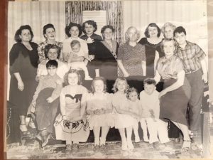 7Sunday Family GatheringTheresa DudzinskiOnondaga CountyCirca 1950. My father and mother lived in Cicero out in the country. Dirt road. Water from a well. The rest of their family lived in Syracuse. Every Sunday they would all come to visit us ( out to the farm as they would say) and have Sunday dinner. This tradition continued for years. Both my mothers and fathers parents and older siblings came from Italy and Poland respectively.
