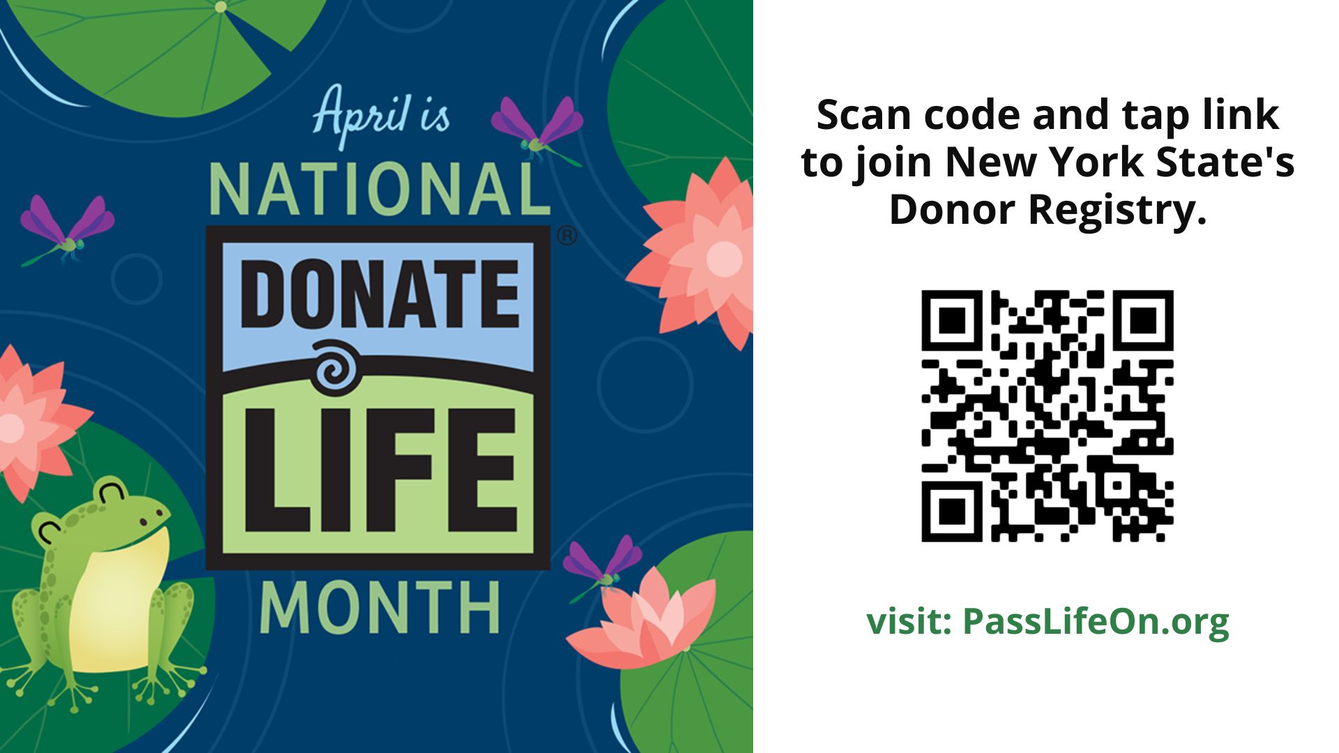 Donate Life Month & Registry QR code