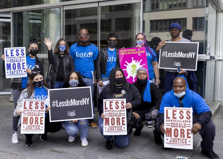 Katal protest at Govenor Cuomo's office in support of the "Less is More" bill. Friday, May 7, 2021. Credit Photo: Erin Baiano

#LessIsMoreNY Coalition & Katal members rally in support of the Less Is More Act to reform parole at a May 2021 press conference.