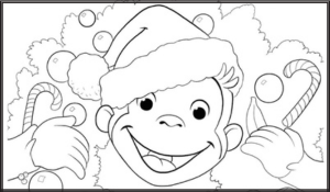 A Very Monkey Christmas Coloring Page