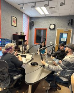 L-R: Heejung Lee ("Singa"), Carla Lopez-Speziale ("Rosa"), Christian Capocaccia (artistic director) and John Rozzoni (general director) - Syracuse Opera/Tri-Cities Opera