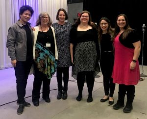 Syracuse University Opera Workshop (from left to right: Dan Sato, pianist; Diane Jones, WCNY Host; Dr. Kathleen Roland-Silverstein, director; Lindsey Bartlett, soprano; Claire Nolan, soprano; Laura McCall, soprano)