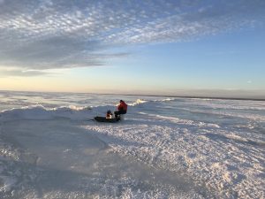 115 ICE FISHING AT DUSK ON ONEIDA LAKELES CORDONE Oneida County