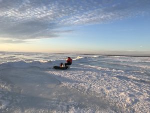 115 ICE FISHING AT DUSK ON ONEIDA LAKELES CORDONE Oneida County