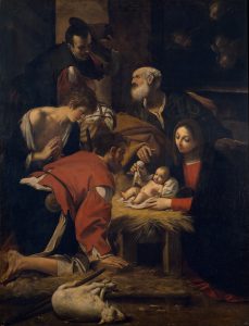 Adoración de los pastores (Giacomo Cavedone, 1628)
