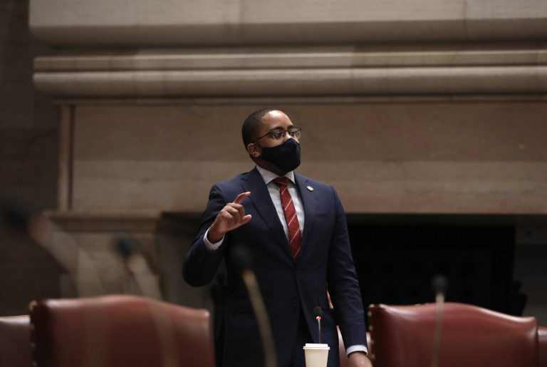State Sen. Zellnor Myrie speaking in the Senate in January 2021. 

Photo courtesy of NY Senate Media Services
